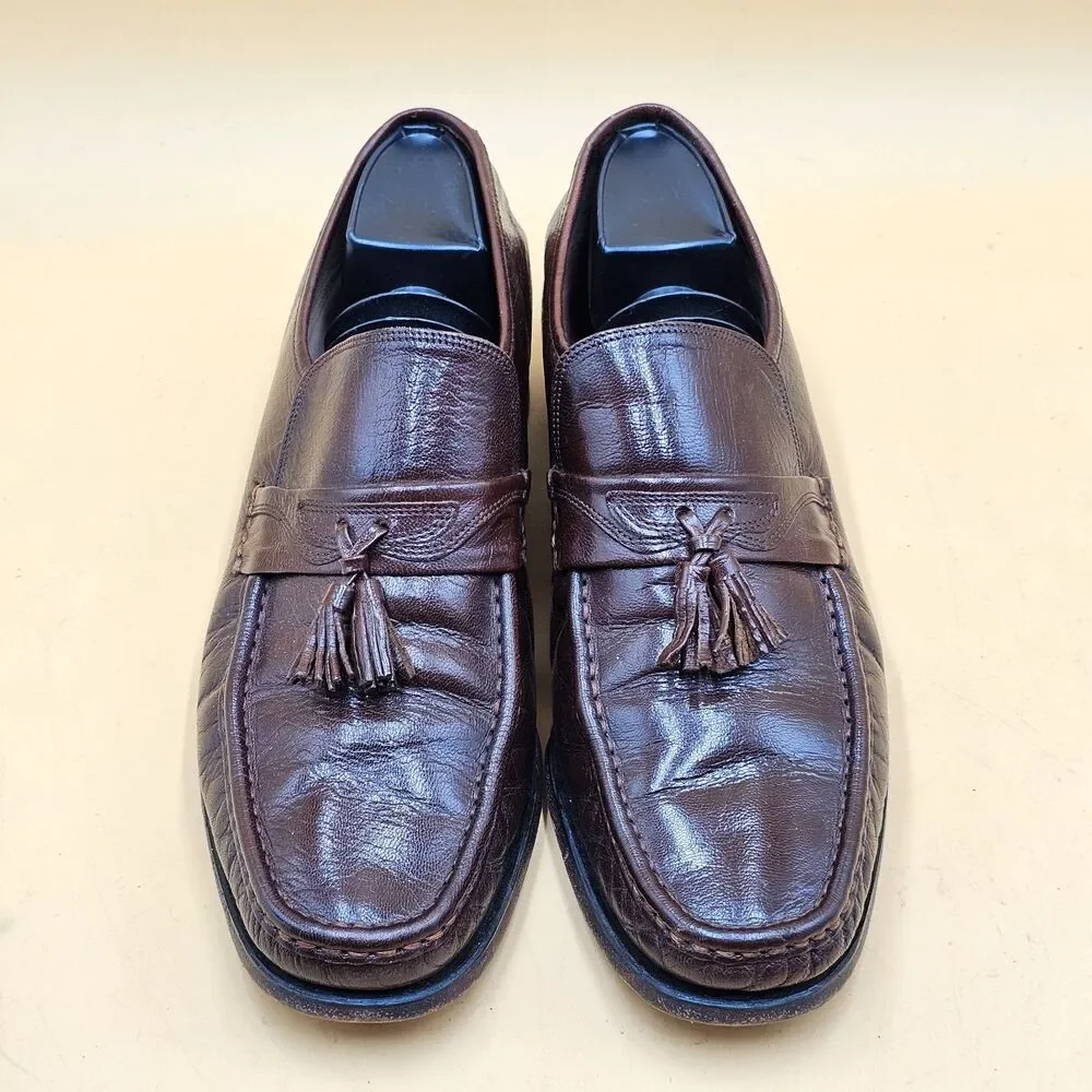 Vintage Freeman Lightlines Brown Leather Classic Dress Loafers F 55436 Size 12 M